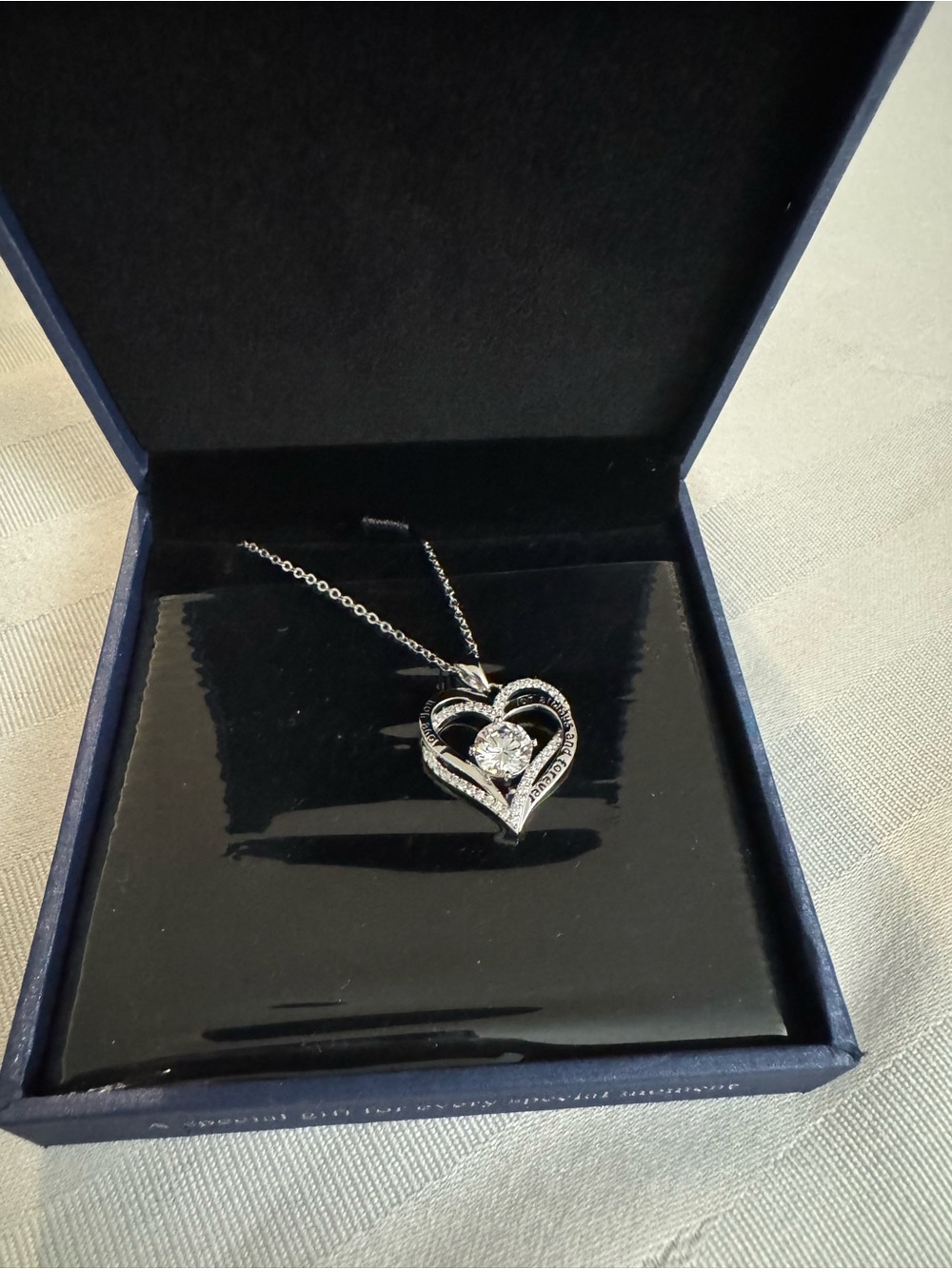 925 stamped Silver Heart Pendant Necklace with birthstone and cubic zerconia